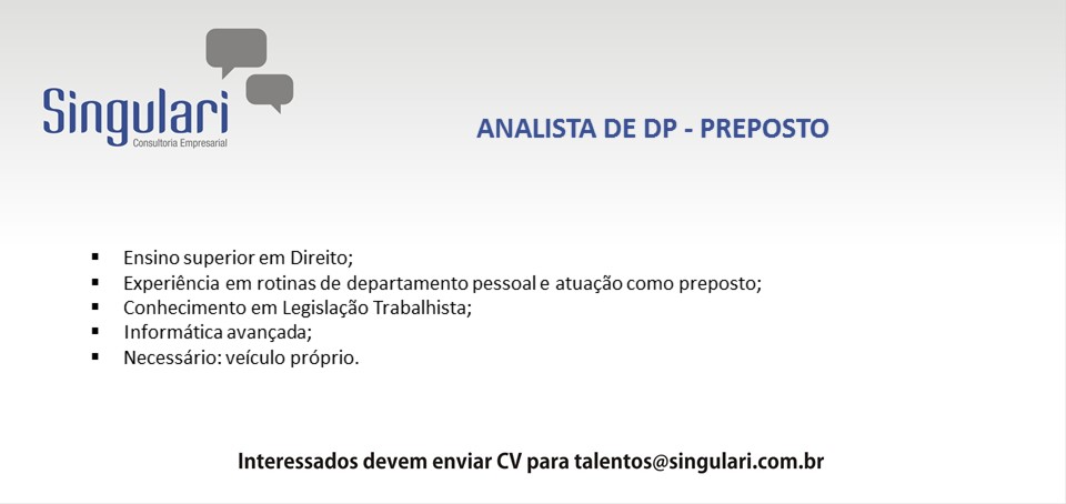 Analista de DP - Preposto-719522