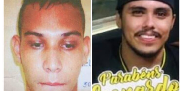 à esquerda Helison procurado pela polícia e à direita a vítima Leonardo. Foto: Reprodução.