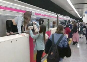 O homem deixou todos os passageiros em pânico e usava uma faca além de um líquido inflamável. Foto: Reprodução