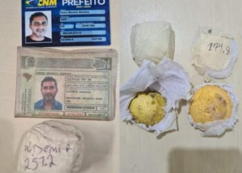 O ouro foi apreendido durante revista no aeroporto de Tefé. Foto: Divulgação/Receita Federal