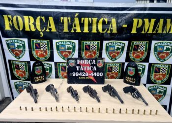 Na ação, seis revólveres foram apreendidos

 Na ação, seis revólveres foram apreendidos

 Na ação, seis revólveres foram apreendidos. Foto: Divulgação/PMAM