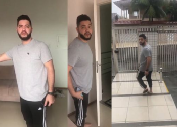 Homem não se intimidou ao ser filmado e ainda fez ameaças. Foto: Reprodução