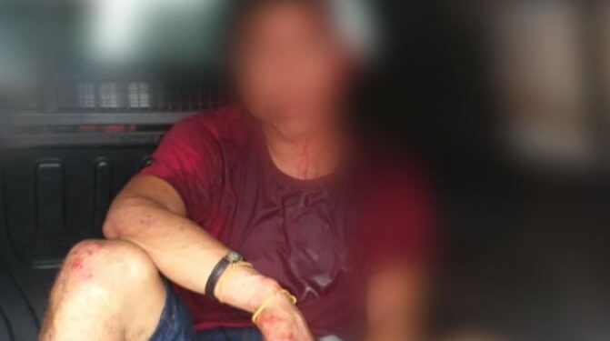 O homem não identificado foi preso e levado para a delegacia da área. Foto: Divulgação