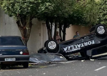 O acidente foi flagrado por câmeras de segurança. Foto: Divulgação