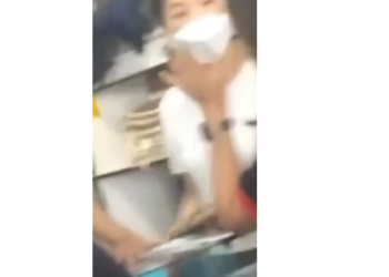 Mulher aparece gritando na frente de várias pessoas. Foto: Reprodução/Gossip Manaus