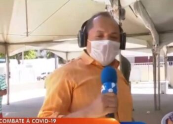 O repórter estava ao vivo quando soube do resultado. Foto: Reprodução