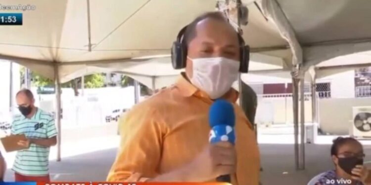 O repórter estava ao vivo quando soube do resultado. Foto: Reprodução