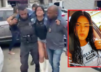 A mulher teve que ser carregada nos ombros. Foto: Reprodução