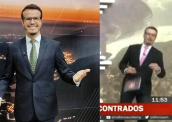 O jornalista parecia bem e, do nada, caiu para o lado. Foto: Reprodução