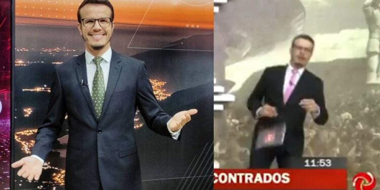 O jornalista parecia bem e, do nada, caiu para o lado. Foto: Reprodução