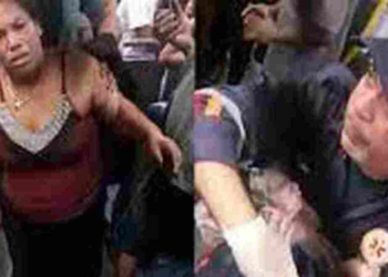 Mulher deu à luz e saiu andando tranquilamente do ônibus. Foto: Reprodução