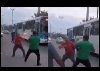 Pessoas que viram a briga acharam foi graça. Foto: Reprodução