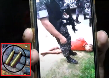 Moradores conseguiram pegar cápsulas deflagradas no chão. Foto: Reprodução