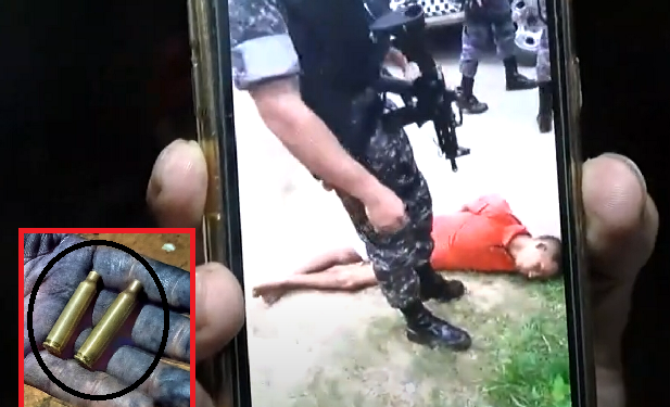 Moradores conseguiram pegar cápsulas deflagradas no chão. Foto: Reprodução