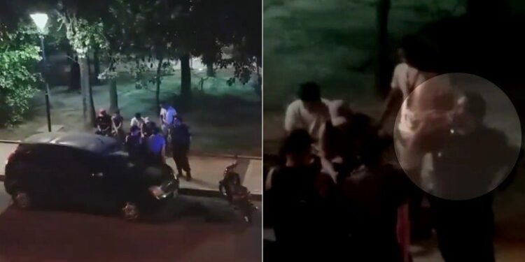 Policial foi flagrado tomando alguma bebida. Foto: Reprodução