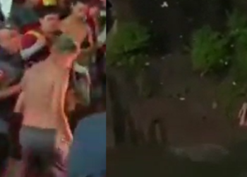 Suspeito foi escoltado pela polícia e levado para uma delegacia. Foto: Reprodução