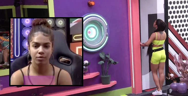 A participante foi informada sobre a decisão e saiu pelo confessionário. Foto: Reprodução/Gshow