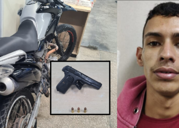 A dupla estava numa moto e com uma pistola. Foto: Divulgação