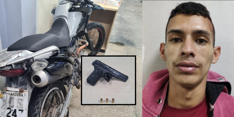 A dupla estava numa moto e com uma pistola. Foto: Divulgação