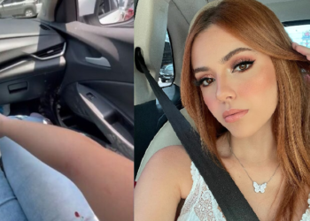 Giovanna, muito abalada, contou em vídeo o ocorrido. Foto: Reprodução