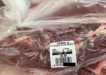 Grávida foi vista colocando as peças de picanha na bolsa. Foto: Divulgação