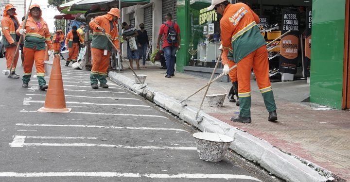 Semulsp realizou o serviço em área central. Foto: Semulsp/Divulgação