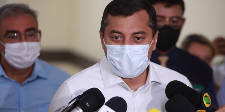 O governador Wilson Lima lançou, nesta segunda-feira (07/03), a campanha “Show da Vacinação”. Foto: Bruno Zanardo/Secom