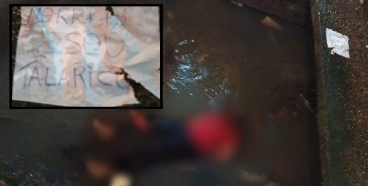 O corpo foi arrastado e jogado no igarapé. Foto: Divulgação