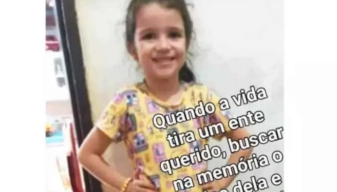 Maria Eduarda foi atingida pelas chamas. Foto: Divulgação