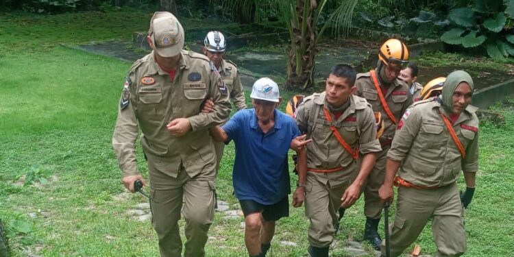 O idoso foi encontrado após quase 30h perdido na mata. Foto: Divulgação