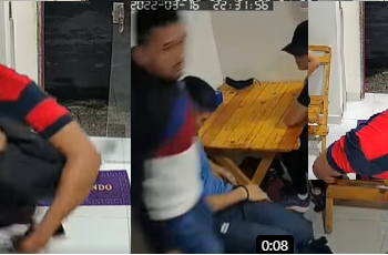 A dupla chegou 'de cara limpa' na lanchonete que vende açaí. Foto: Reprodução/Facebook