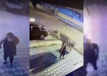 A mulher foi flagrada por câmeras de segurança do condomínio. Foto: Reprodução