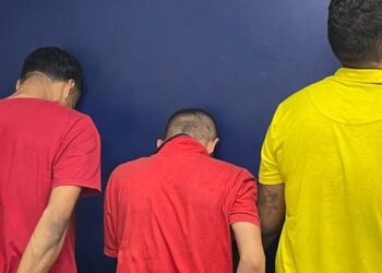 Trio foi preso em um posto de gasolina na Compensa, Zona Oeste. Foto: Divulgação