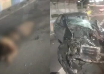 O acidente foi registrado por volta de 1h desta segunda-feira (25). Foto: Reprodução