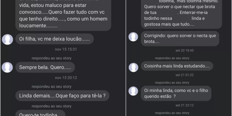 O homem enviava mensagens insistentemente à ex-aluna de graduação. Foto: Reprodução