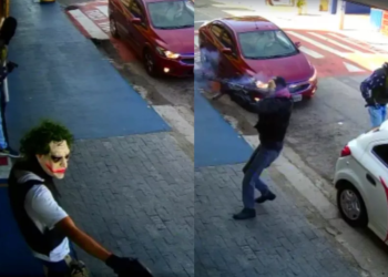 Quadrilha ainda disparou 20 tiros no supermercado. Foto: Reprodução