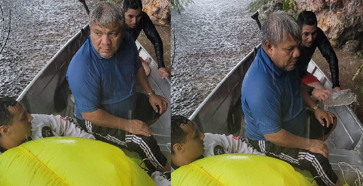 Forte chuva e ventos fortes fizeram o paraquedista cair no Rio Negro. Foto: Reprodução/Facebook