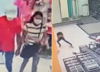 O casal foi flagrado pelo circuito interno da loja. Foto: Reprodução