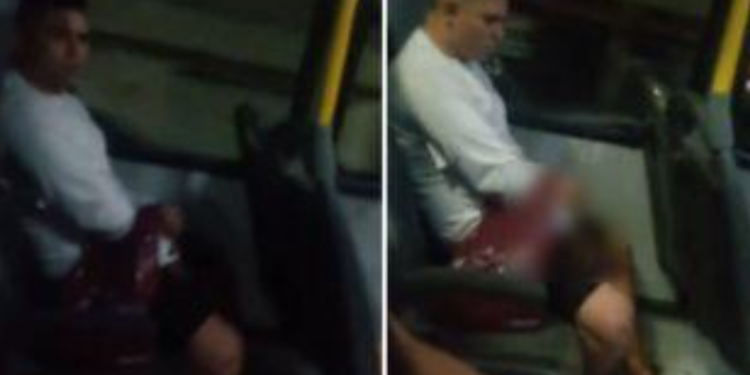 O homem iniciou o ato em frente de duas jovens. Foto: Reprodução