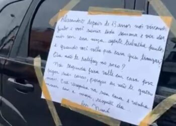 No cartaz, mulher pedia para o ex ir morar com a amante. Foto: Reprodução