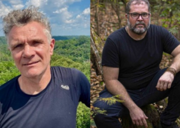 O jornalista (da esquerda) e o indigenista estão há mais de 24 horas desaparecidos no Amazonas. Foto: Reprodução