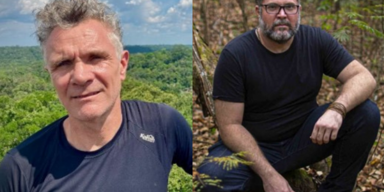 O jornalista (da esquerda) e o indigenista estão há mais de 24 horas desaparecidos no Amazonas. Foto: Reprodução