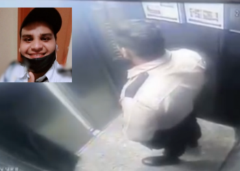 As imagens da câmera do elevador foram usadas para  DEHS definir a autoria. Foto: Reprodução