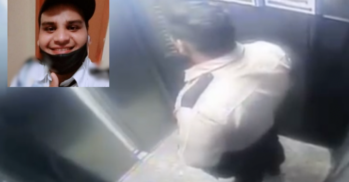 As imagens da câmera do elevador foram usadas para DEHS definir a autoria. Foto: Reprodução