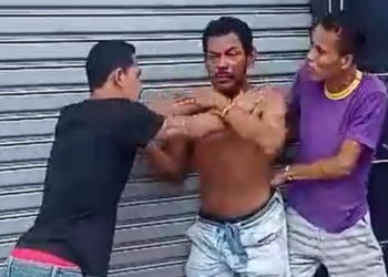 O suspeito foi pego e apanhou. Foto: Reprodução