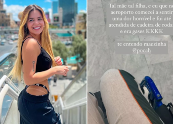 A influencer estava no aeroporto quando sentiu dor horrível. Foto: Reprodução/Instagram