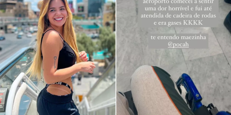 A influencer estava no aeroporto quando sentiu dor horrível. Foto: Reprodução/Instagram