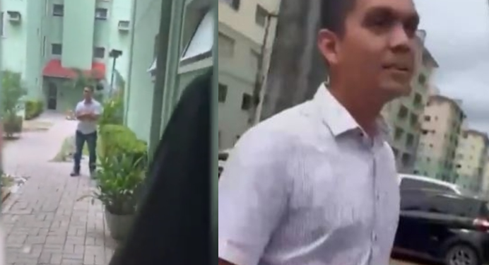 O tenente foi atrás da família dentro de condomínio. Foto: Reprodução