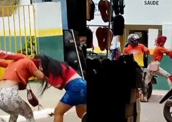 A briga aconteceu no Centro de Viseu. Foto: Reprodução