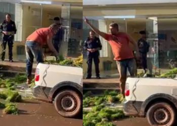 O agricultor ficou revoltado ao não conseguir levar a produção para Manaus. Foto: Reprodução